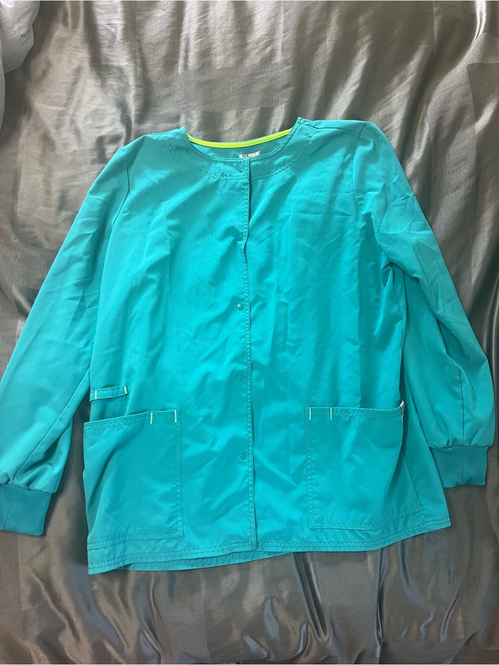 Scrubstar Teal Women's Lightweight Snap-Front Scrub Jacket